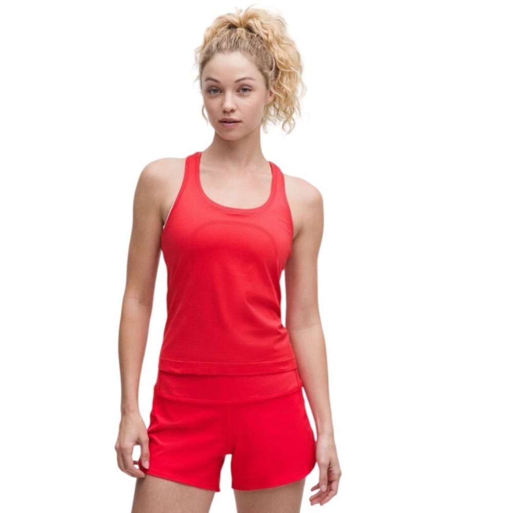 Lululemon Swiftly Tech Racerback Tank 2.0 Waist Length Red Glow Size 6